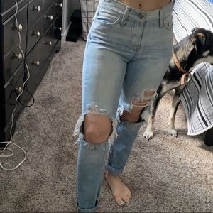 Ripped boyfriend jeans